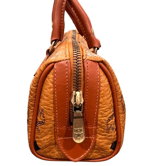 MCM Mini Visetos Boston With Strap Bag - Picture 7 of 11